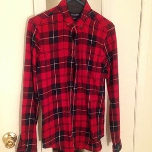Zara Red Check Flannel Shirt